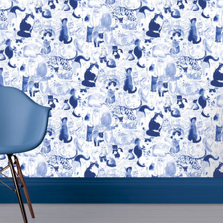 Blue Cats Wallpaper - Limited Abode