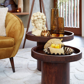 Dark Ribbed Side Table - Limited Abode