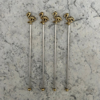 Flamingo Cocktail Stirrers (Set of 4) - Limited Abode