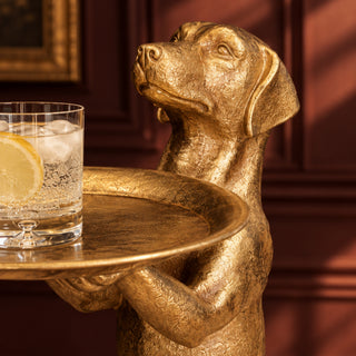Gold Dog Butler Display Stand