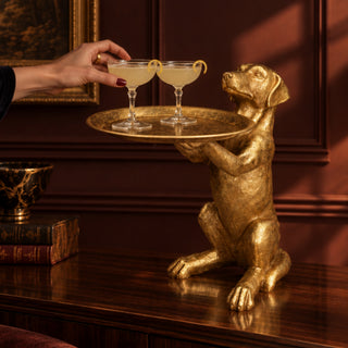 Gold Dog Butler Display Stand