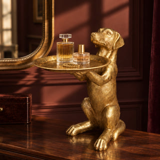 Gold Dog Butler Display Stand