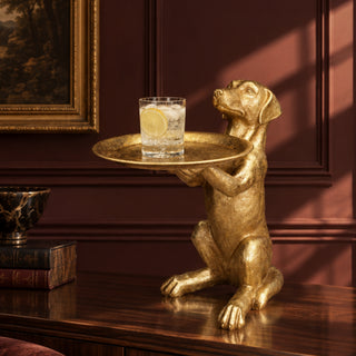 Gold Dog Butler Display Stand