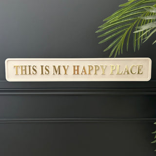 Linen Happy Place Sign - dawn reuse - Limited Abode