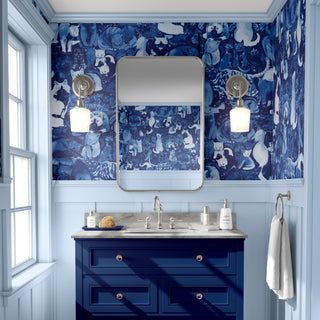 Navy Cats Wallpaper - Limited Abode