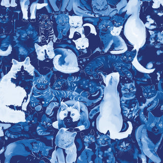 Navy Cats Wallpaper - Limited Abode
