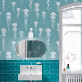 Teal Jellyfish Wallpaper - Limited Abode