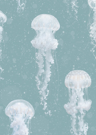 Teal Jellyfish Wallpaper - Limited Abode