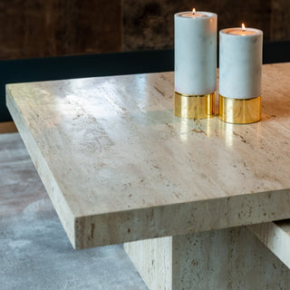 Travertine Coffee Tables (Set of 2) - Limited Abode