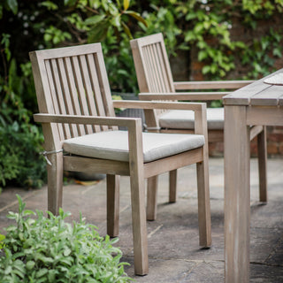 Wooden Garden Dining Chairs With Arms (Set of 2) - Limited Abode