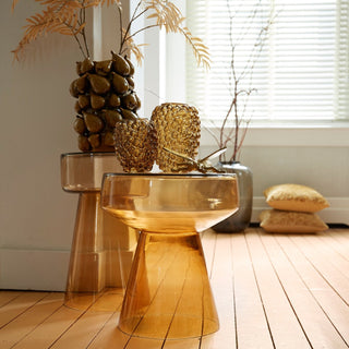Amber Glass Side Table - Limited Abode