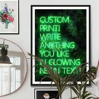 Custom Neon Leaves Art Print - Limited Abode