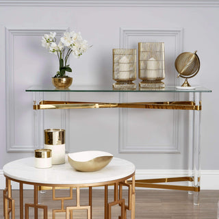 Glass Topped Console Table - Limited Abode