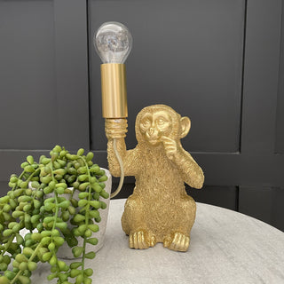 Gold Baby Monkey Lamp - Limited Abode