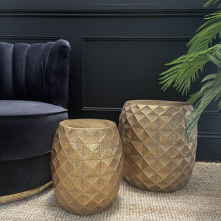 Gold Drum Side Tables - Limited Abode