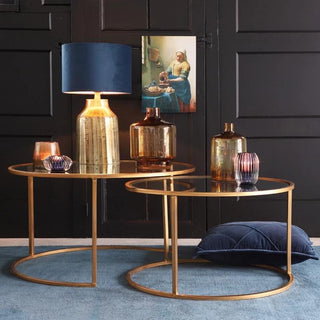 Gold & Glass Coffee Tables (Set of Two) - Limited Abode