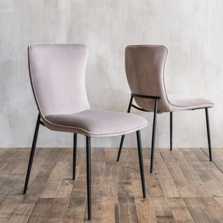 Grey Velvet Dining Chairs (Set of 2) - Limited Abode