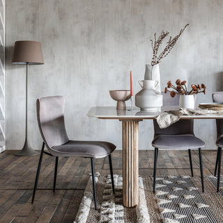 Grey Velvet Dining Chairs (Set of 2) - Limited Abode