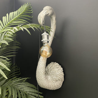 Silver Flamingo Wall Lamp - Limited Abode