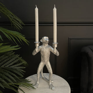 Silver Monkey Candelabra - Limited Abode