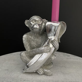 Silver Monkey Candle Holder - Limited Abode