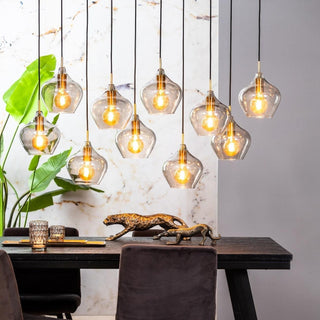 Smoked Glass Ten Light Pendant - Limited Abode