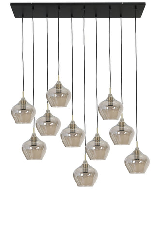 Smoked Glass Ten Light Pendant - Limited Abode